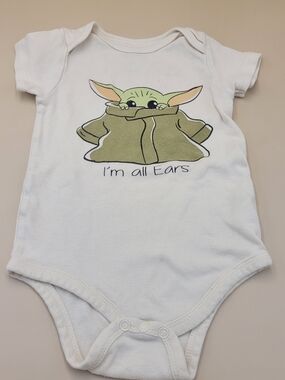Star Wars Cream Infant Bodysuit with Black Logo "Im All Ears"